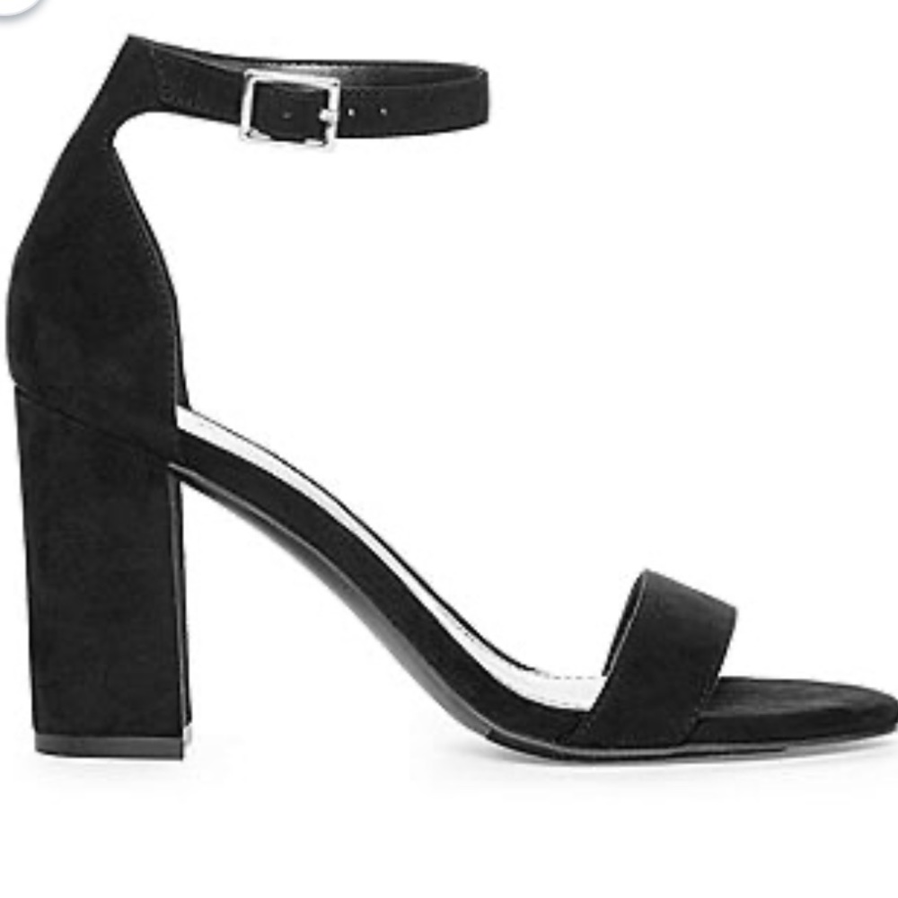 Black block heel sandals